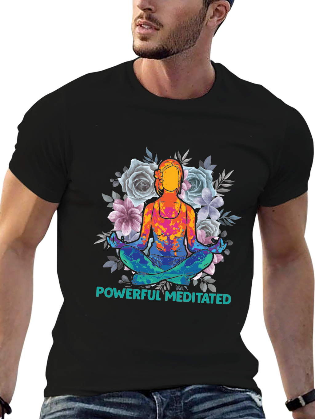Powerful Meditated Yoga T-Shirt - Black