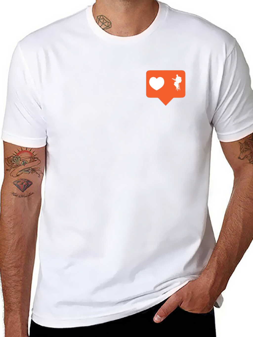 Stylish Black Graphic Tee - Love & Music