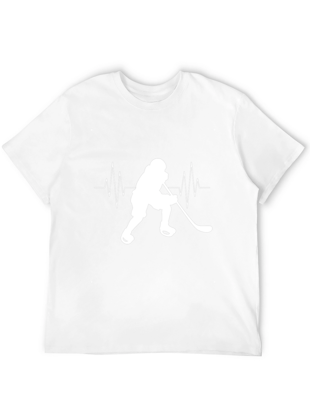 Hockey Heartbeat Graphic Tee - Black Cotton T-Shirt