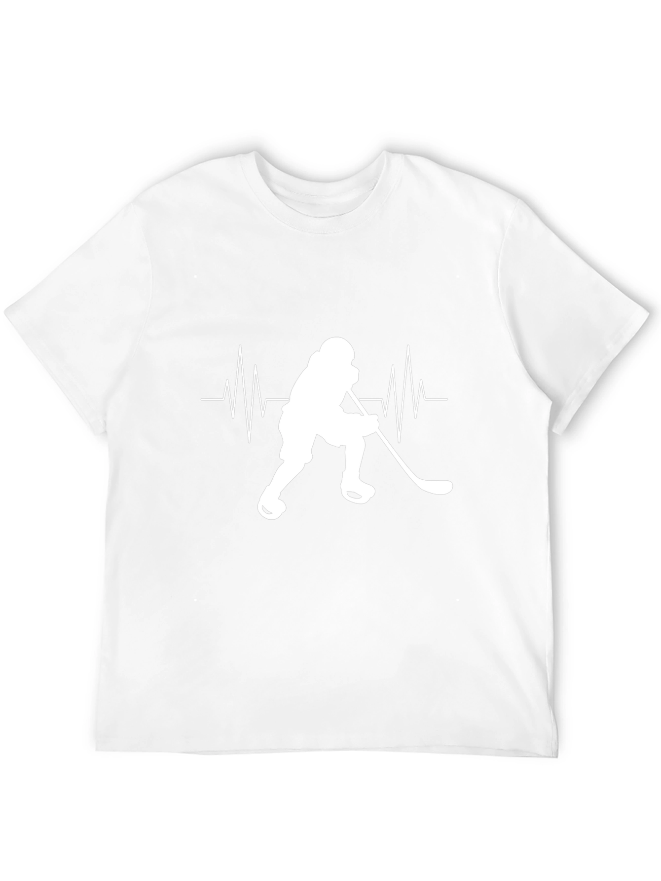Hockey Heartbeat Graphic Tee - Black Cotton T-Shirt