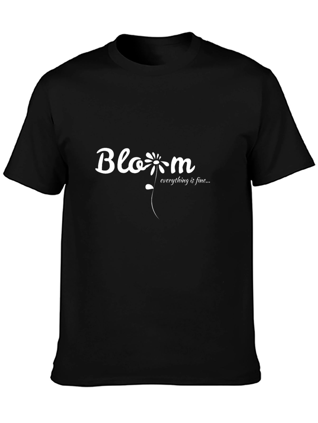 Bloom Graphic Tee - Black Cotton T-Shirt