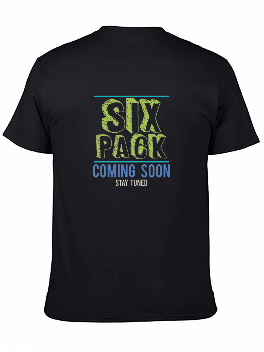 Six Pack Coming Soon Mens Black T-Shirt
