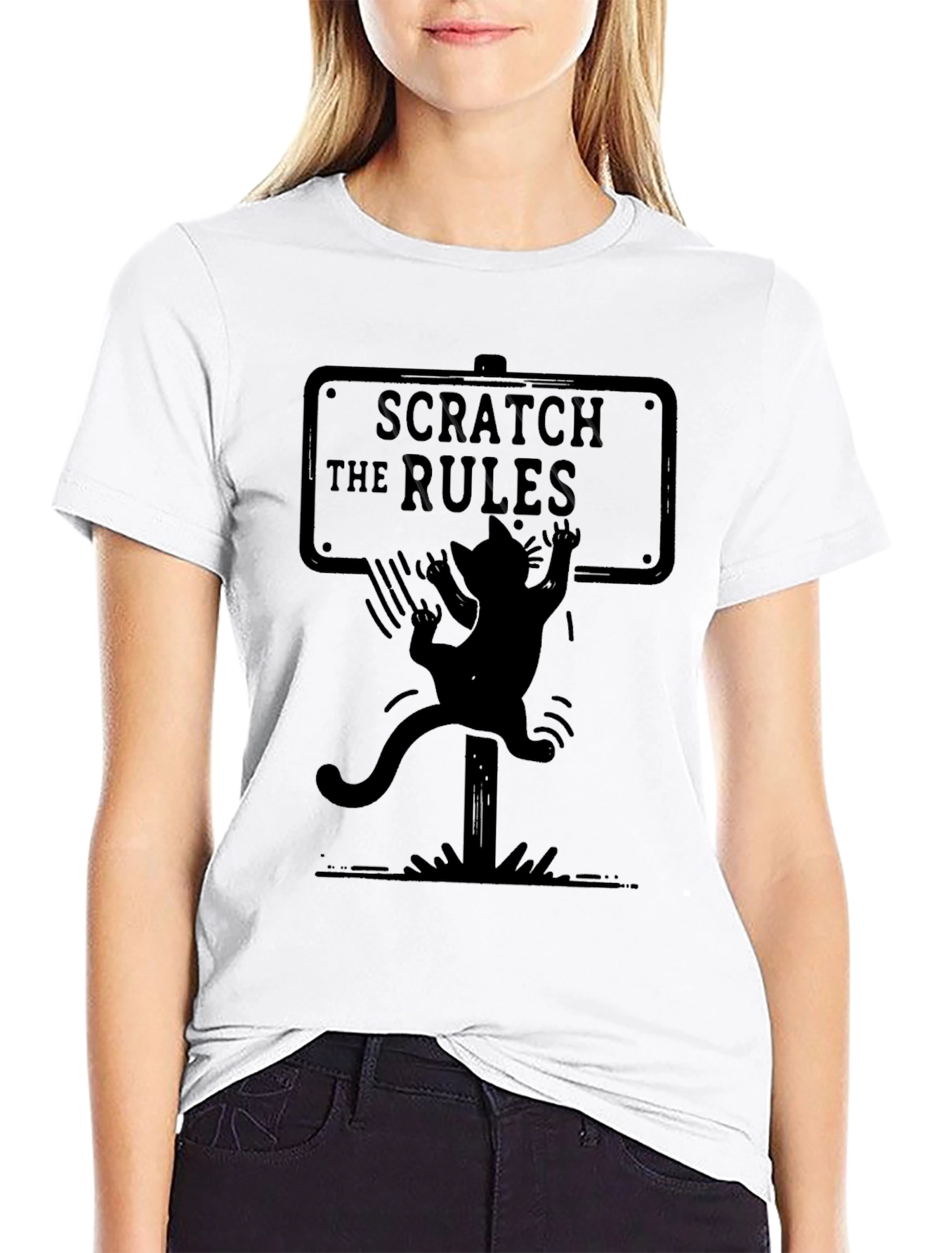 Scratch the Rules Tee - Black Cat T-Shirt