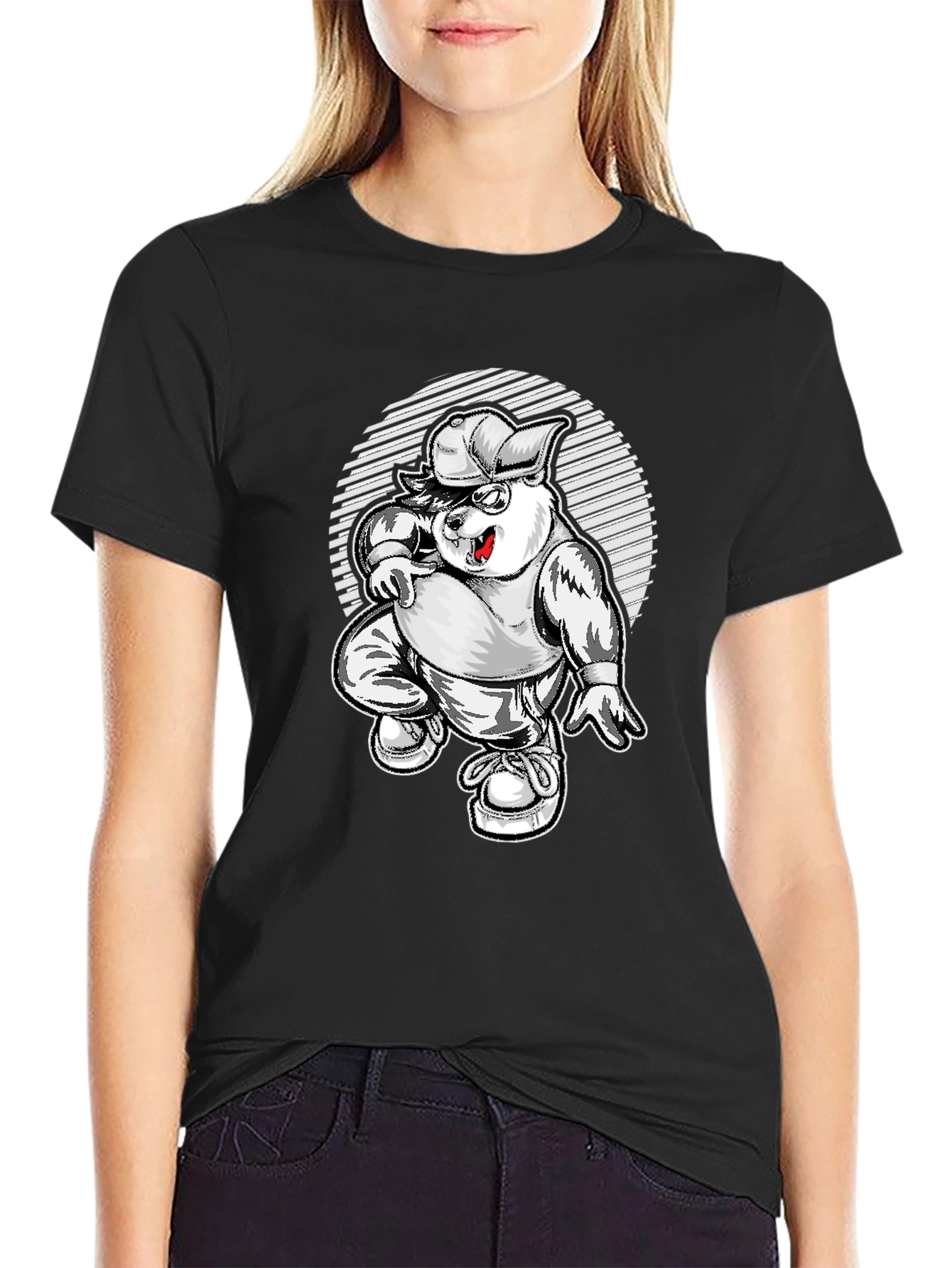 Cool Cartoon Bear Graphic Tee
