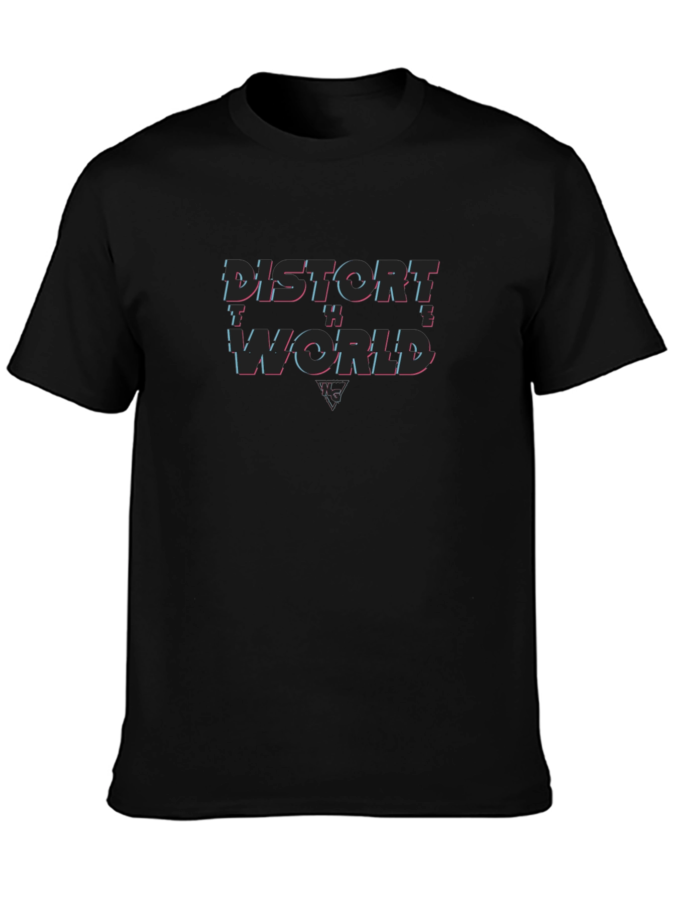Distort the World Graphic Black T-Shirt