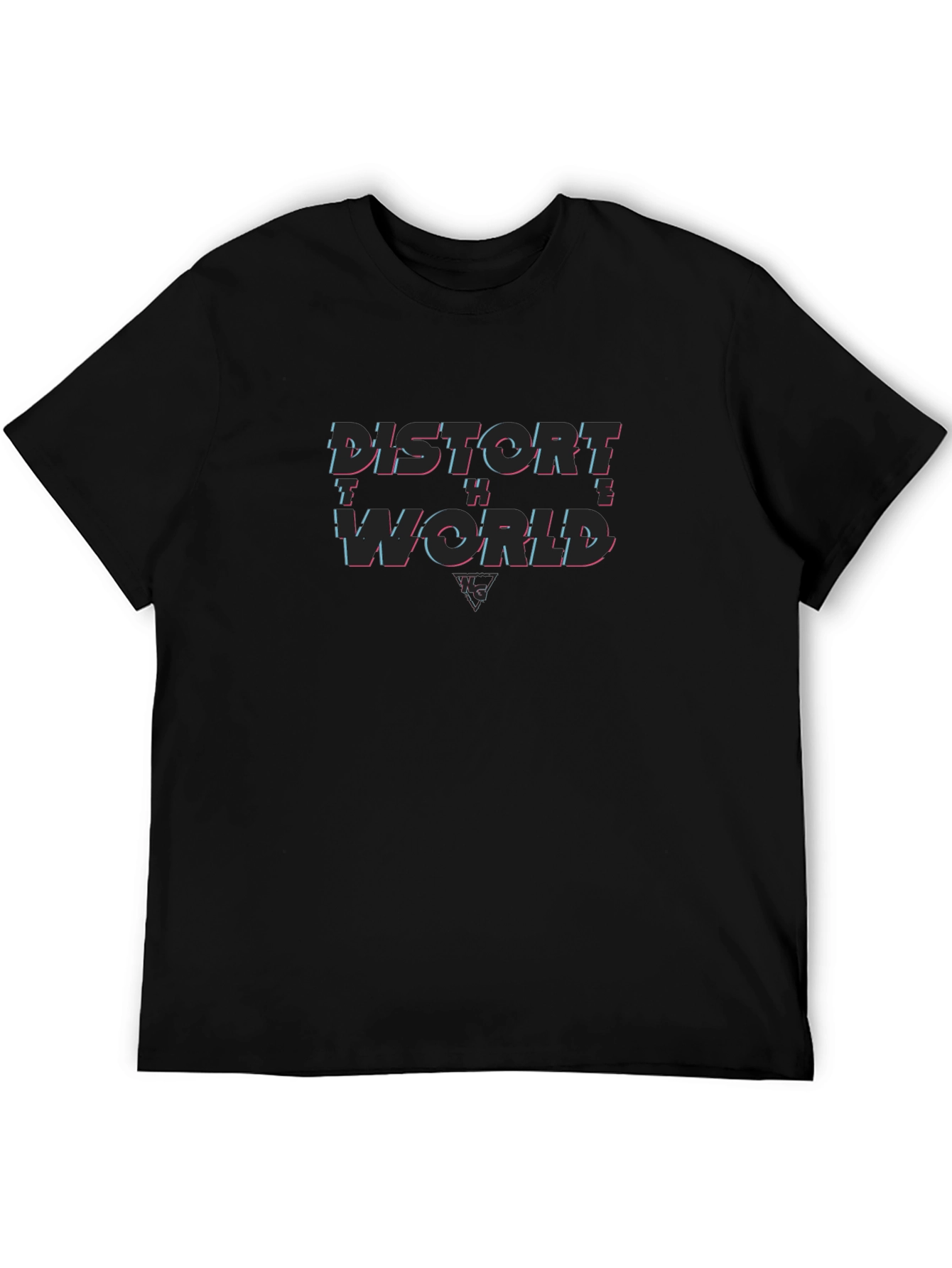 Distort the World Graphic Black T-Shirt
