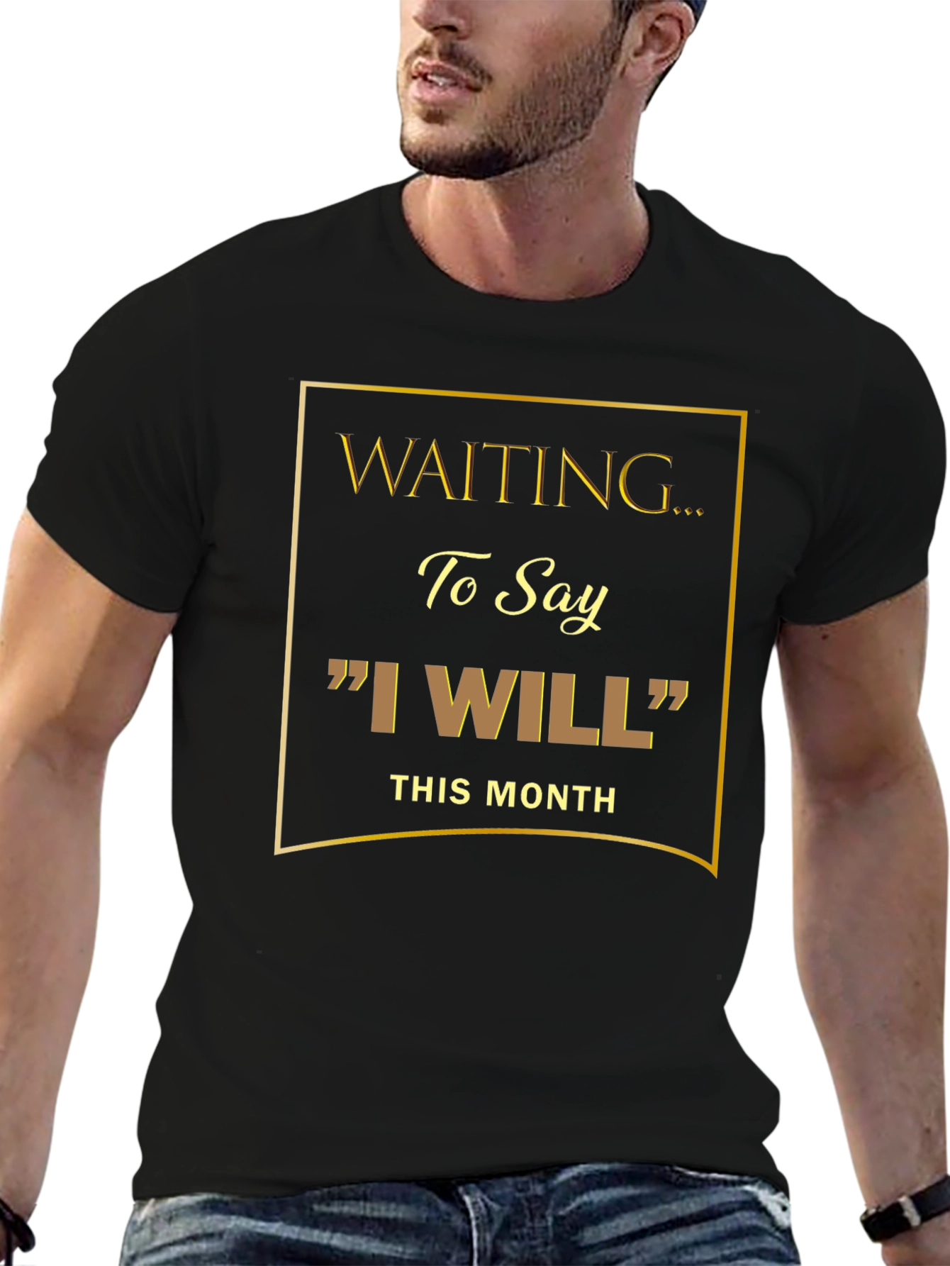 Waiting to Say I Will Black Graphic Tee