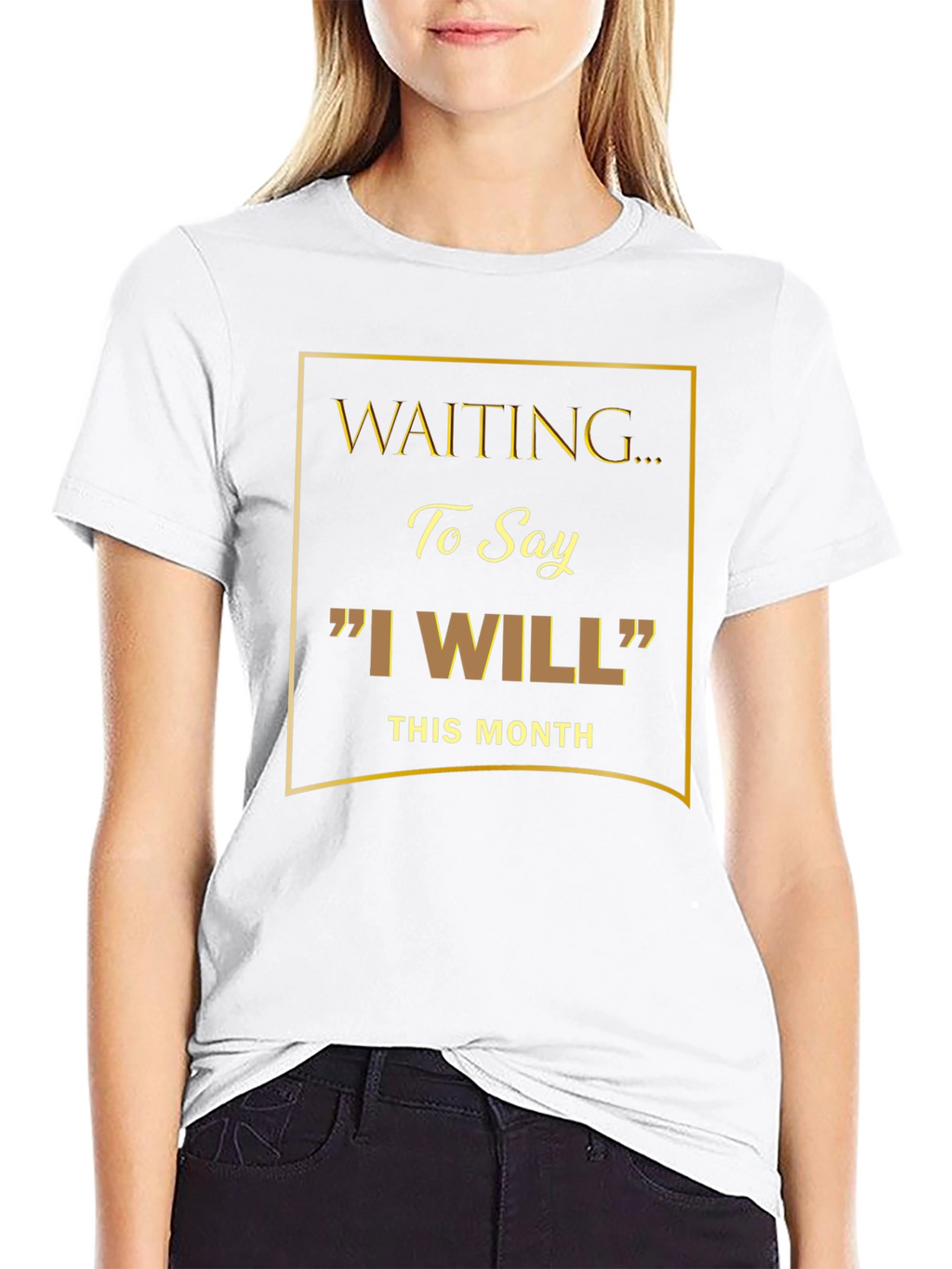 Waiting to Say I Will Black Graphic Tee