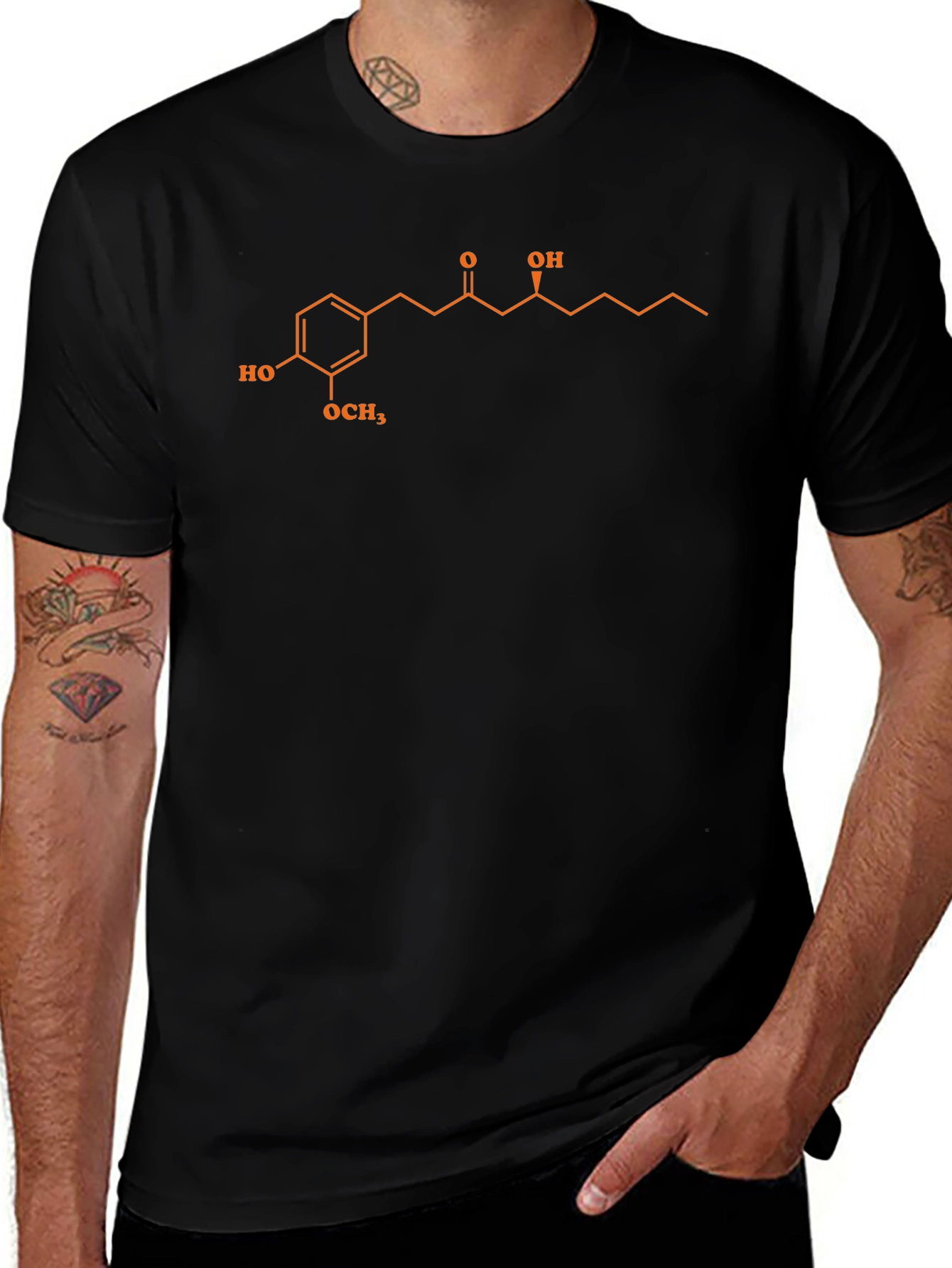 Science T-Shirt - Black with Molecule Graphic