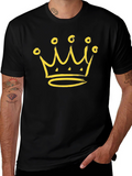 Crown Graphic Tee - Black Stylish Casual Wear