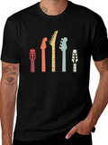 Guitar Headstock Graphic Tee - Retro Music Shirt