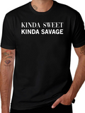 Kinda Sweet Kinda Savage Graphic Tee - Black