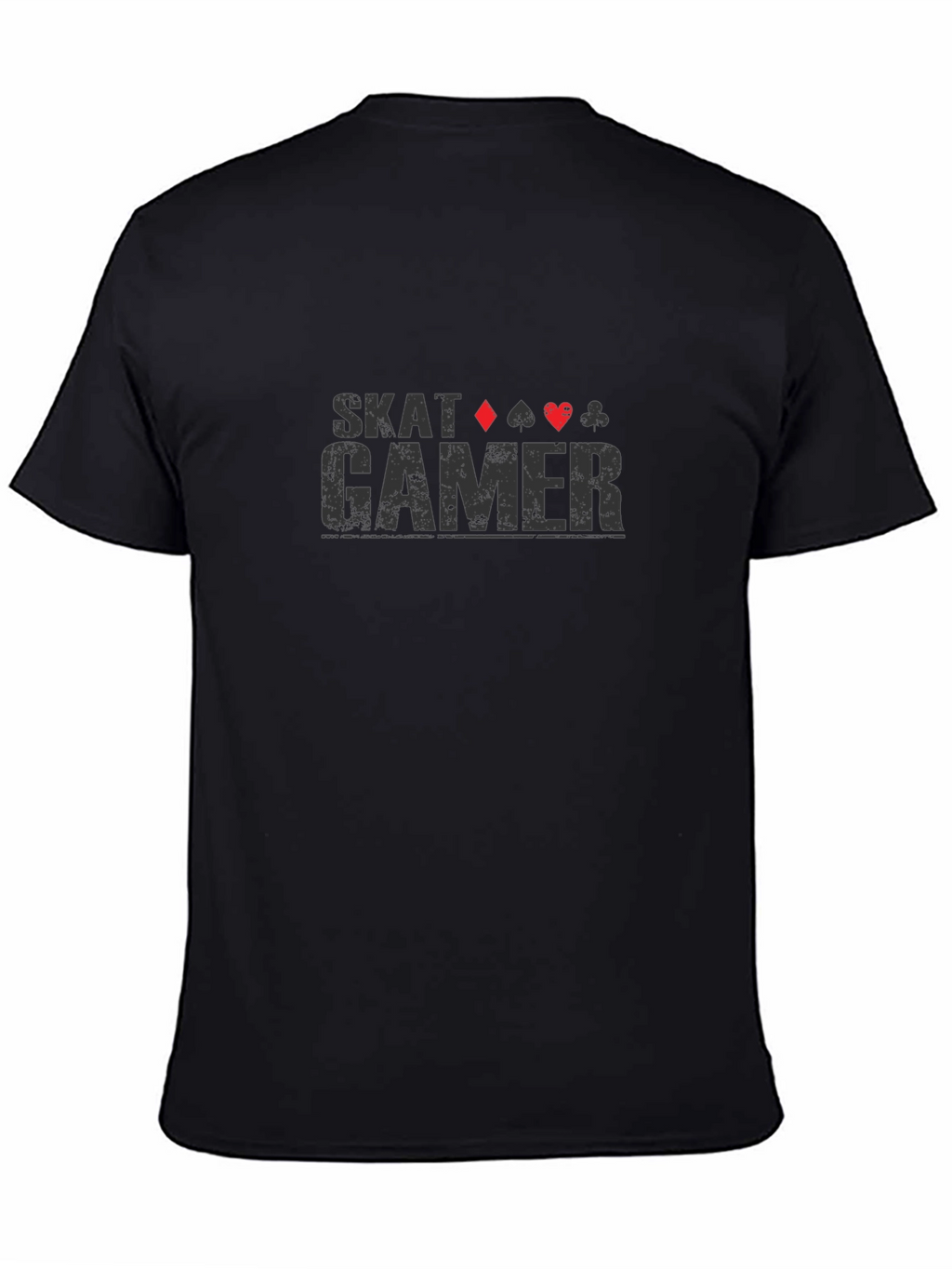 Skat Gamer T-Shirt - Black Card Suits Graphic Tee