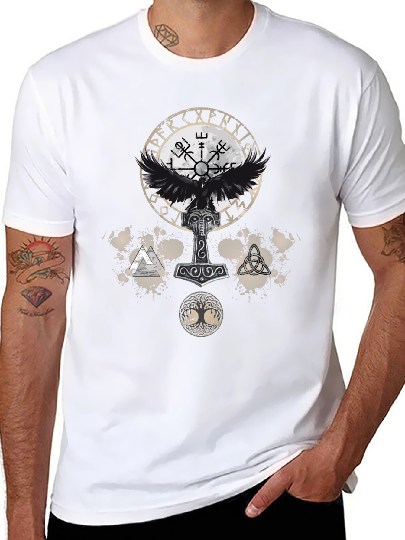 Viking Symbol Graphic Print Tee