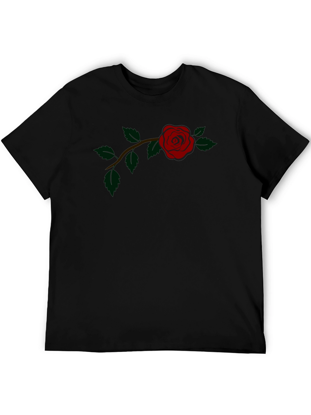 Rose Graphic Tee - Classic Black Cotton
