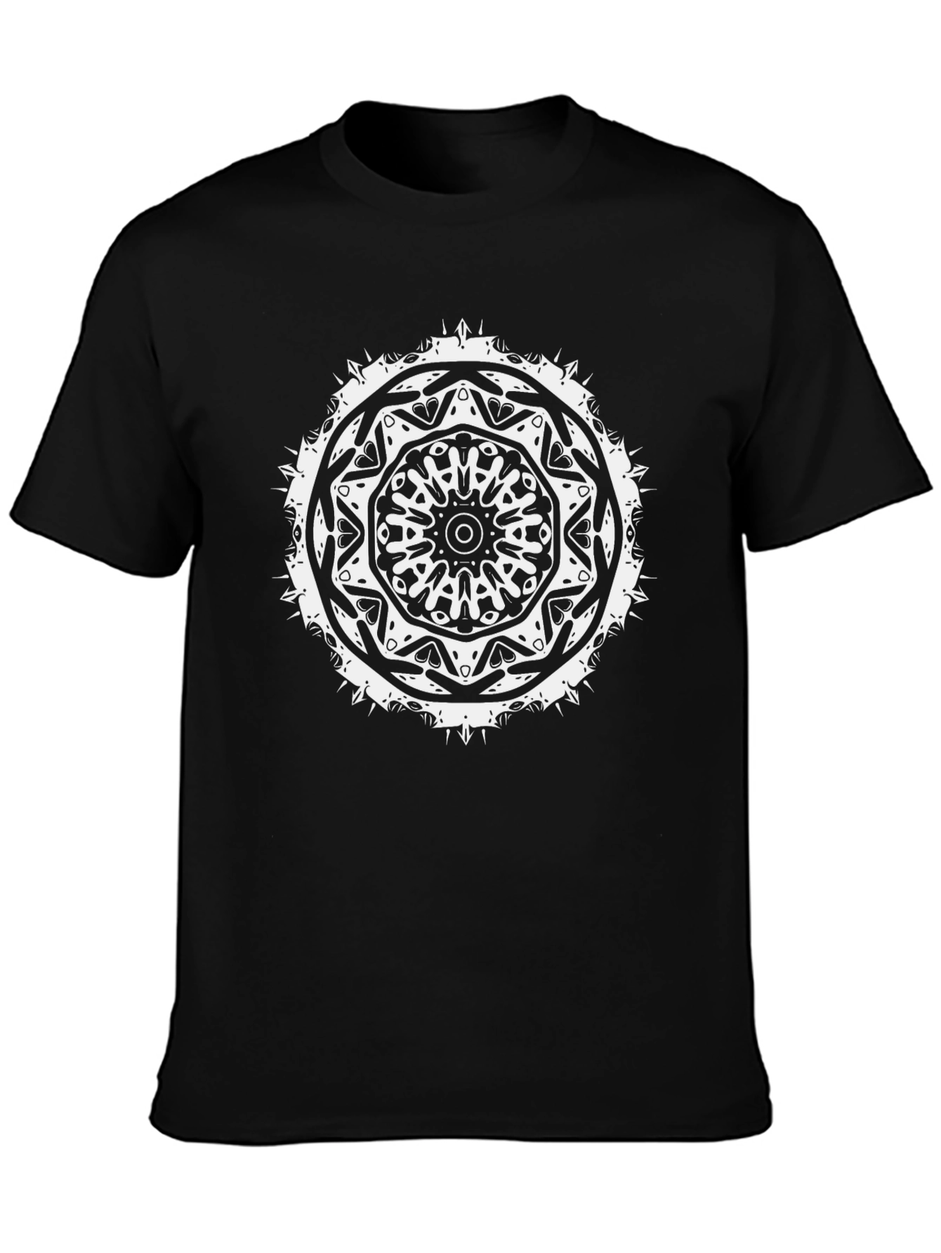 Black Mandala Graphic Tee - Unique Design