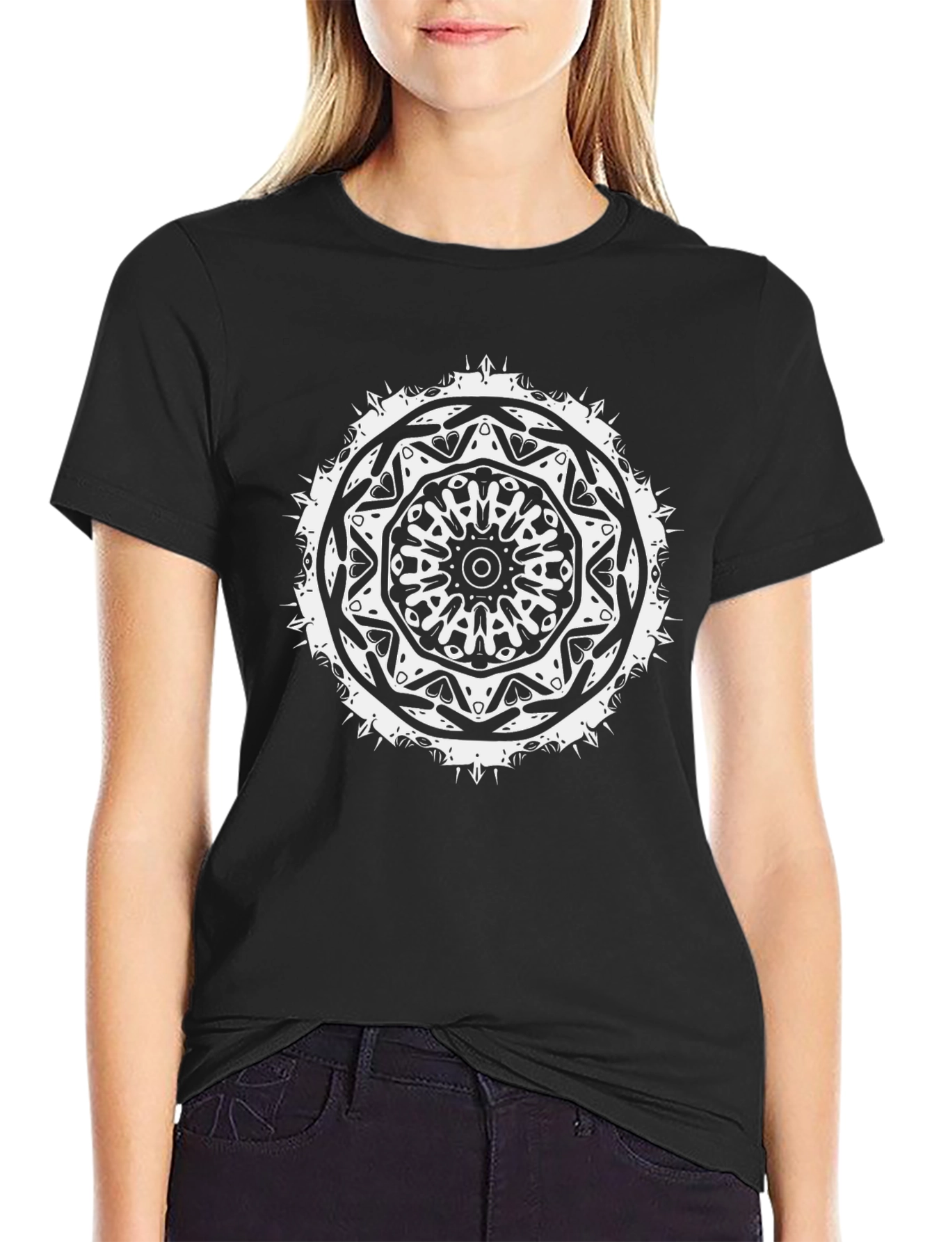 Black Mandala Graphic Tee - Unique Design