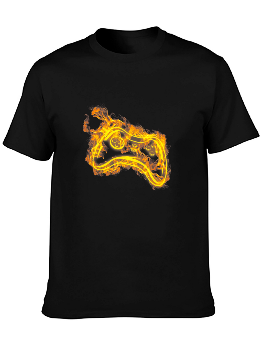 Fiery Game Controller Black T-Shirt