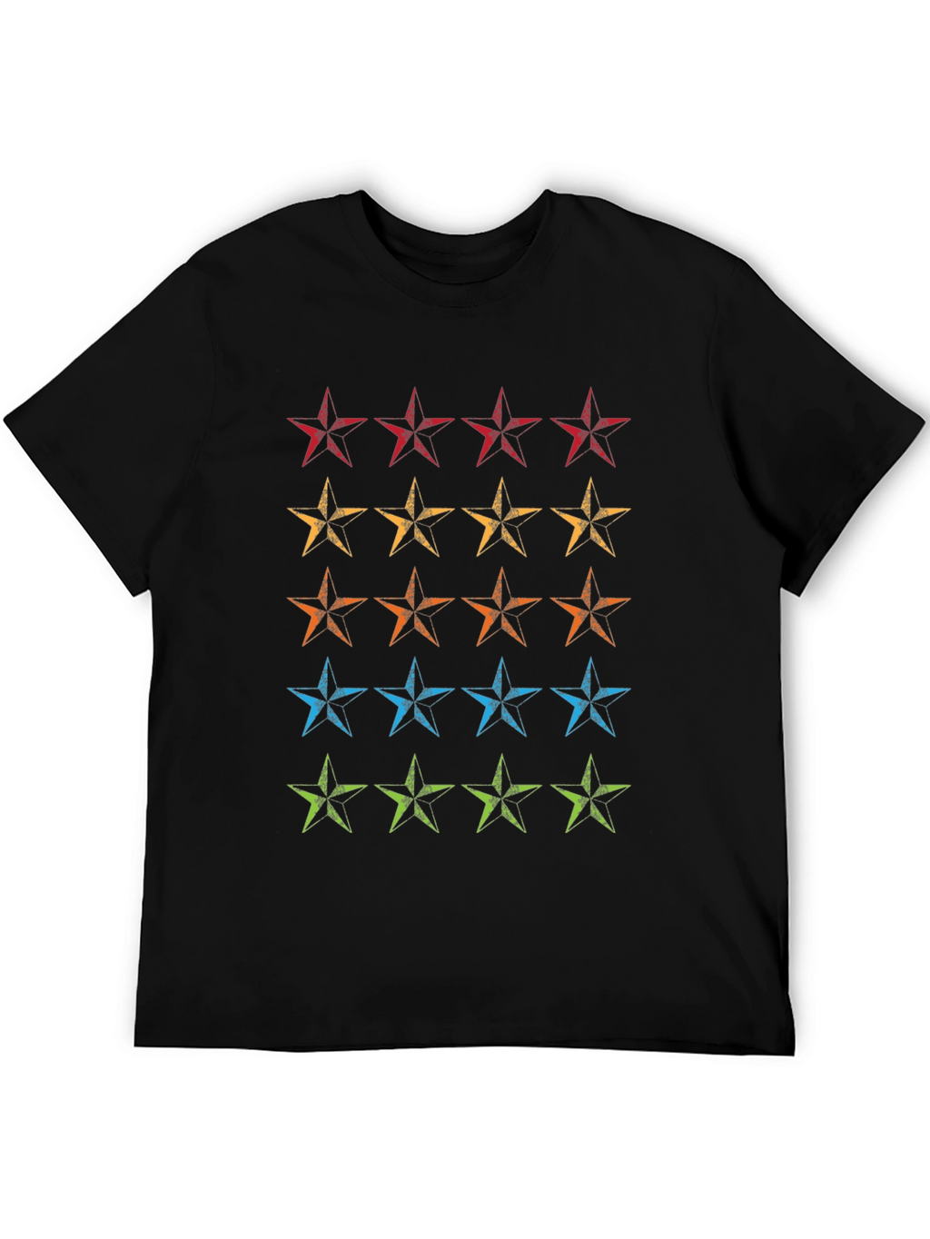 Retro Star T-Shirt - Black Cotton Tee