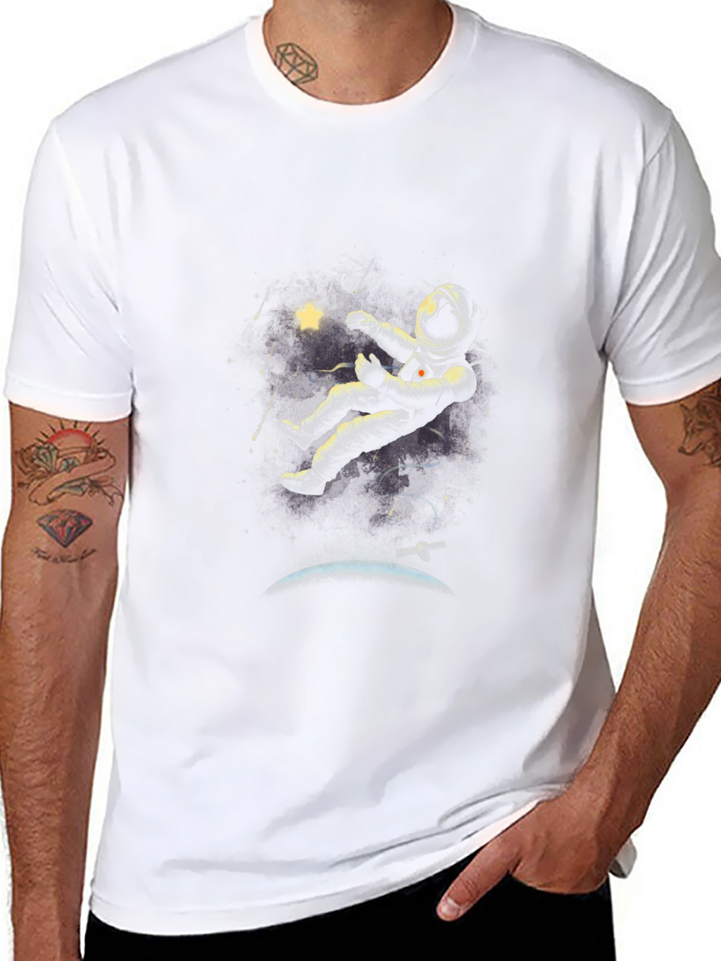Astronaut in Space T-Shirt - Unique Graphic Tee