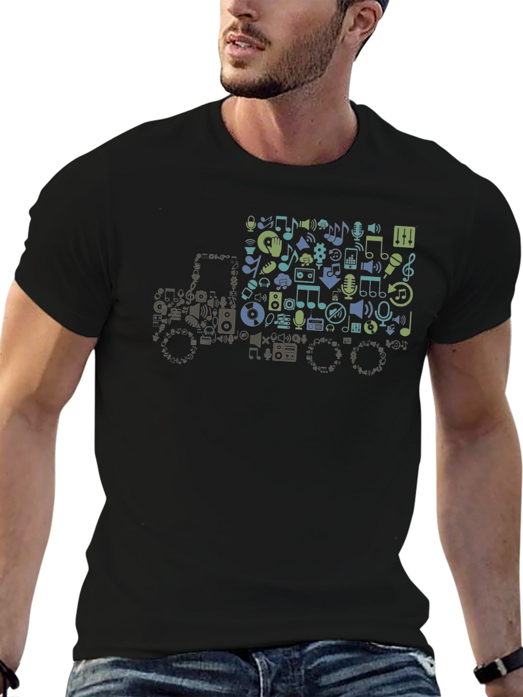Music Truck Graphic Tee - Black