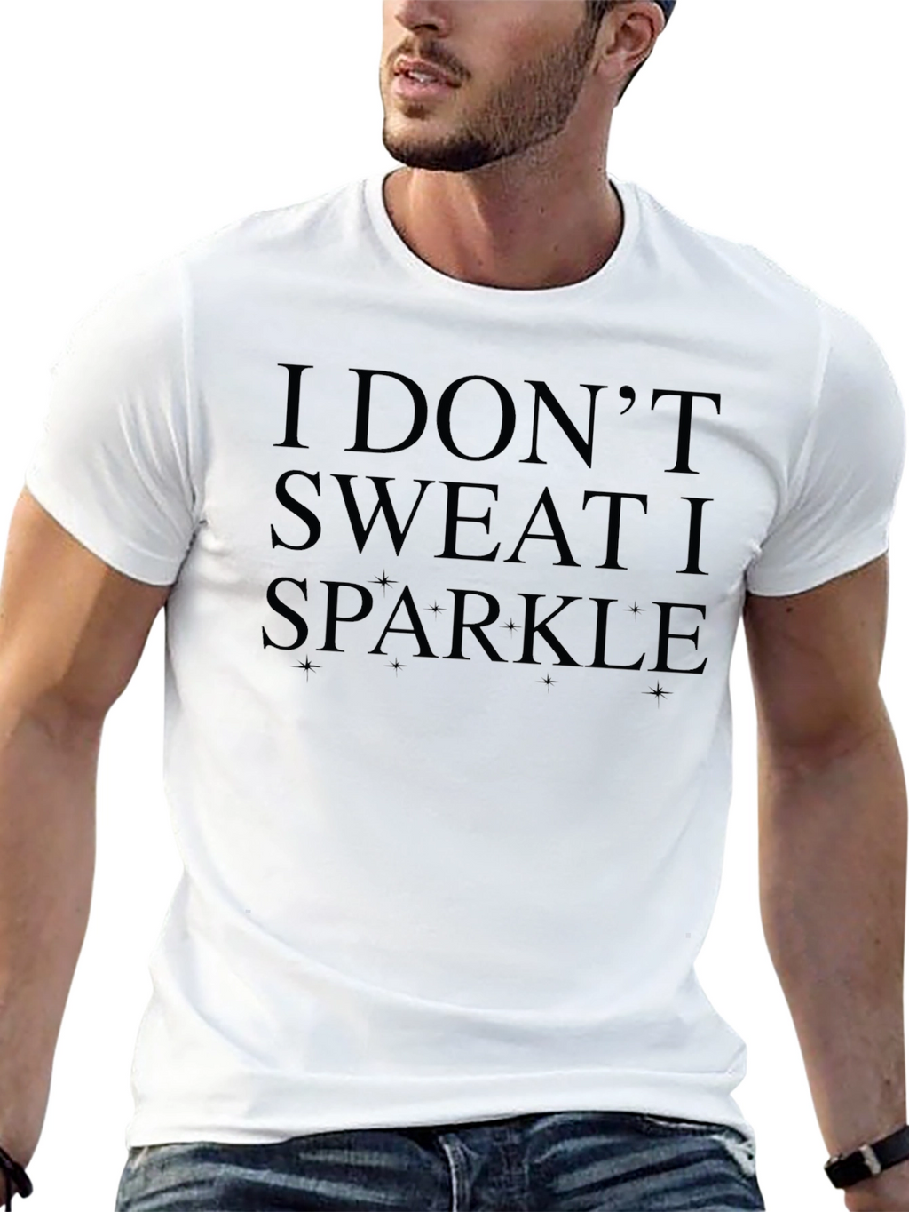 I Dont Sweat I Sparkle Black Graphic Tee