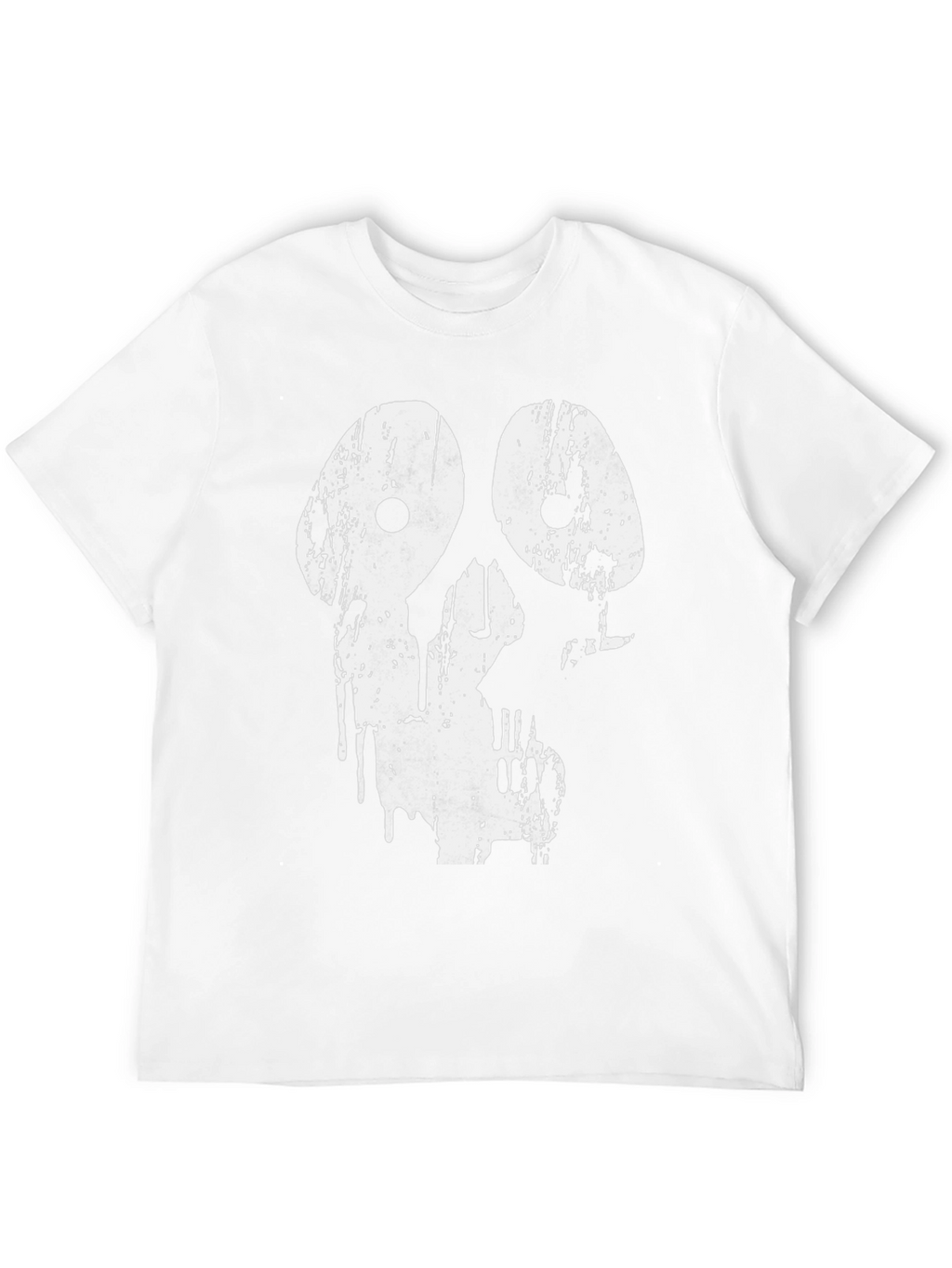 Distressed Skull Graphic Tee - Black Cotton
