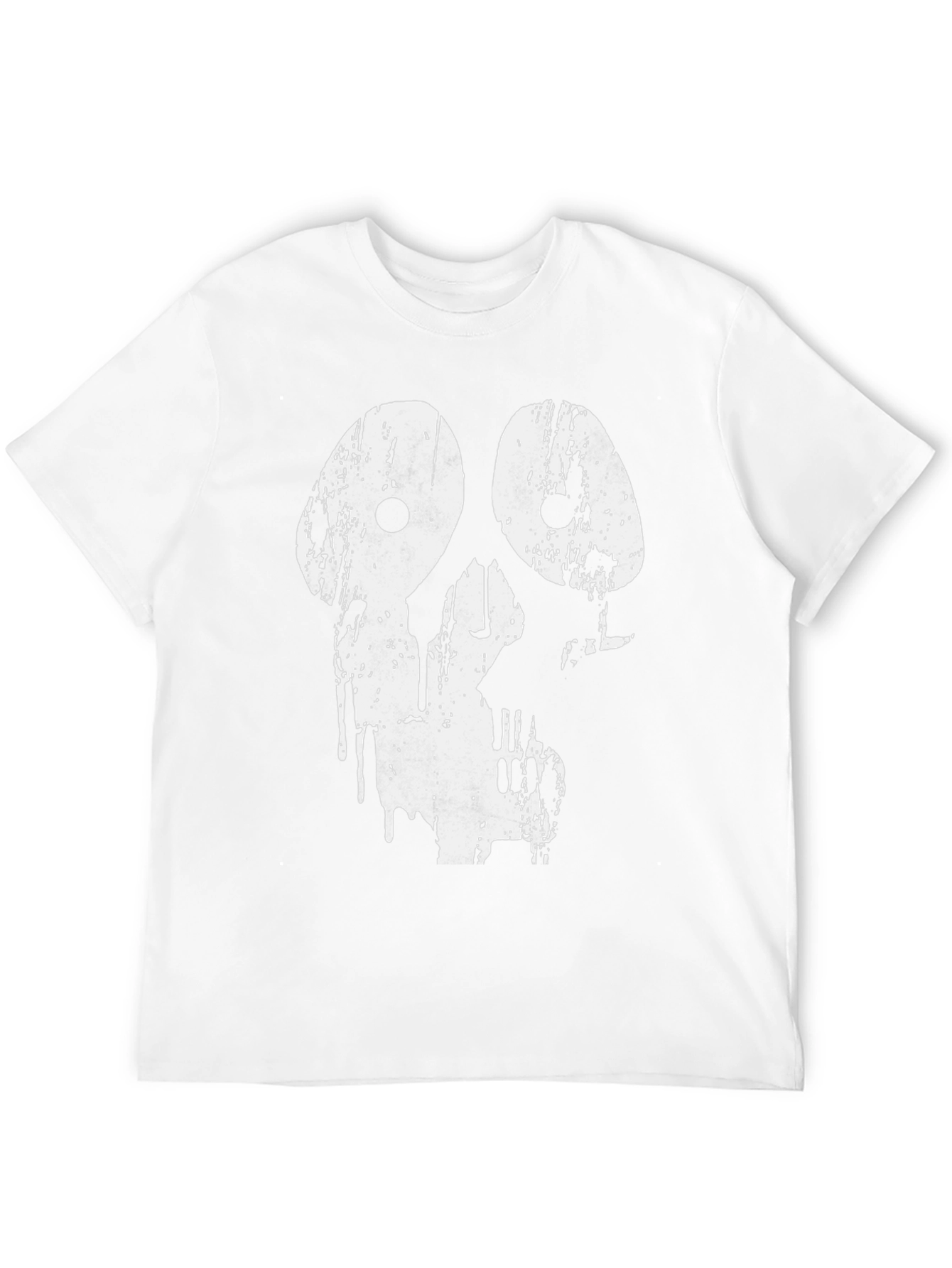 Distressed Skull Graphic Tee - Black Cotton