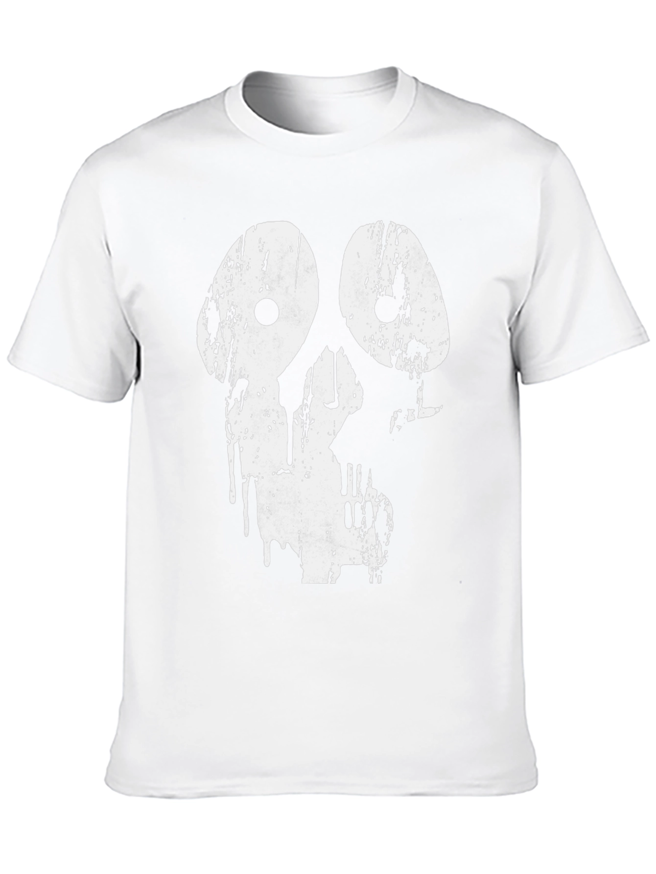 Distressed Skull Graphic Tee - Black Cotton