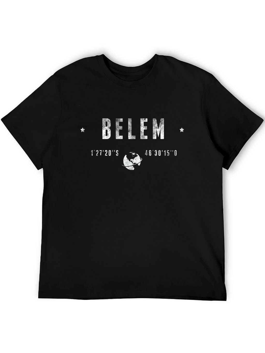 Belém Coordinates Graphic T-Shirt - Black