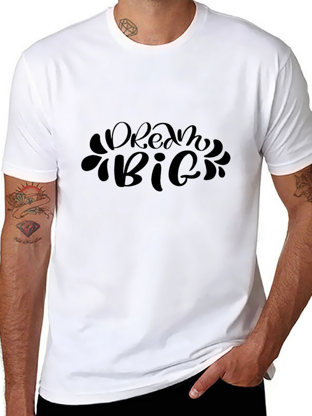 Dream Big Black Graphic Tee - Inspirational T-Shirt