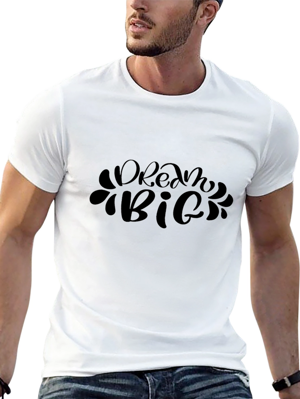 Dream Big Black Graphic Tee - Inspirational T-Shirt