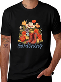 Gardening T-Shirt with Floral Design