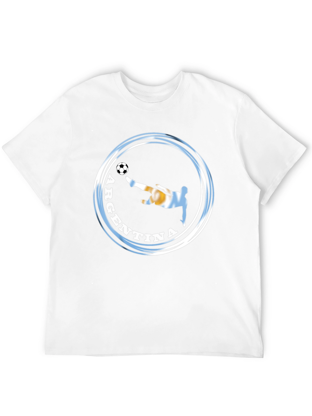 Argentina Soccer Graphic T-Shirt - Black Cotton Tee