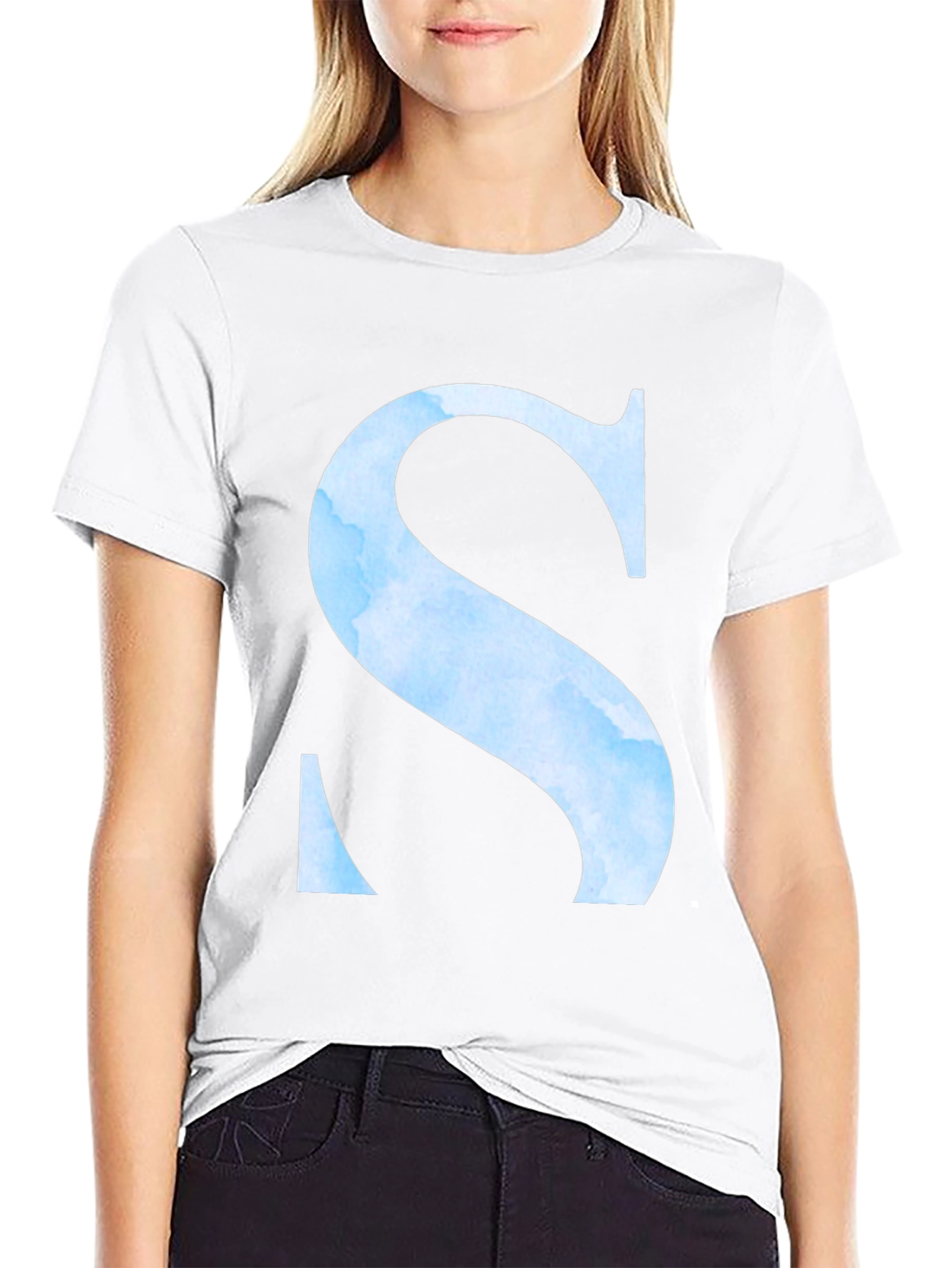 Letter S Graphic T-Shirt - Stylish Initial Tee