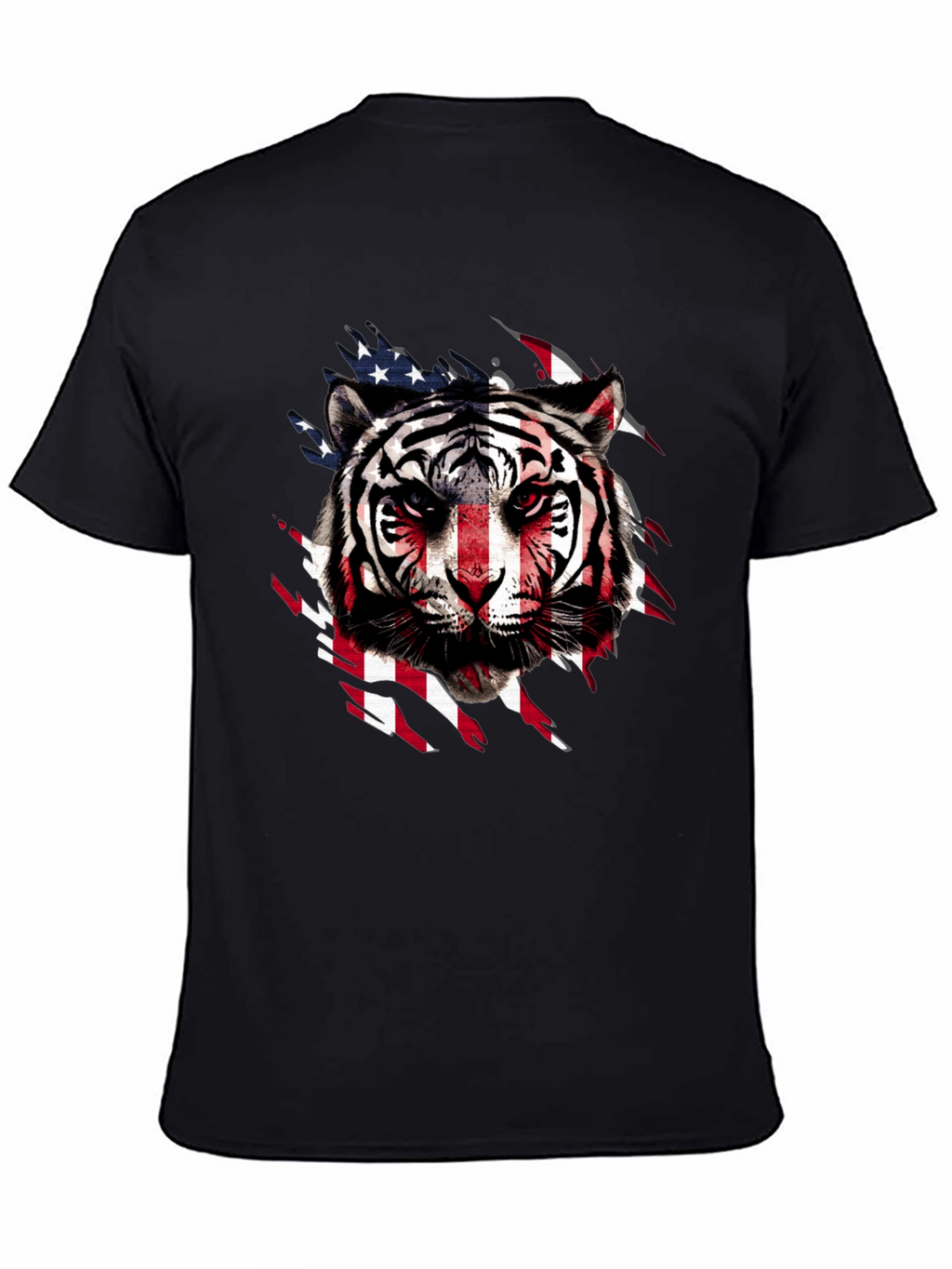 American Flag Tiger Graphic T-Shirt