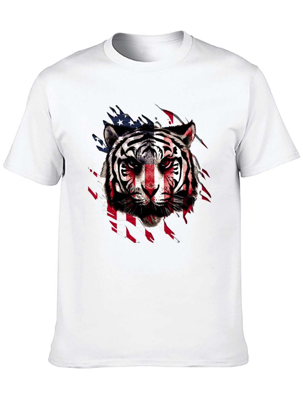 American Flag Tiger Graphic T-Shirt