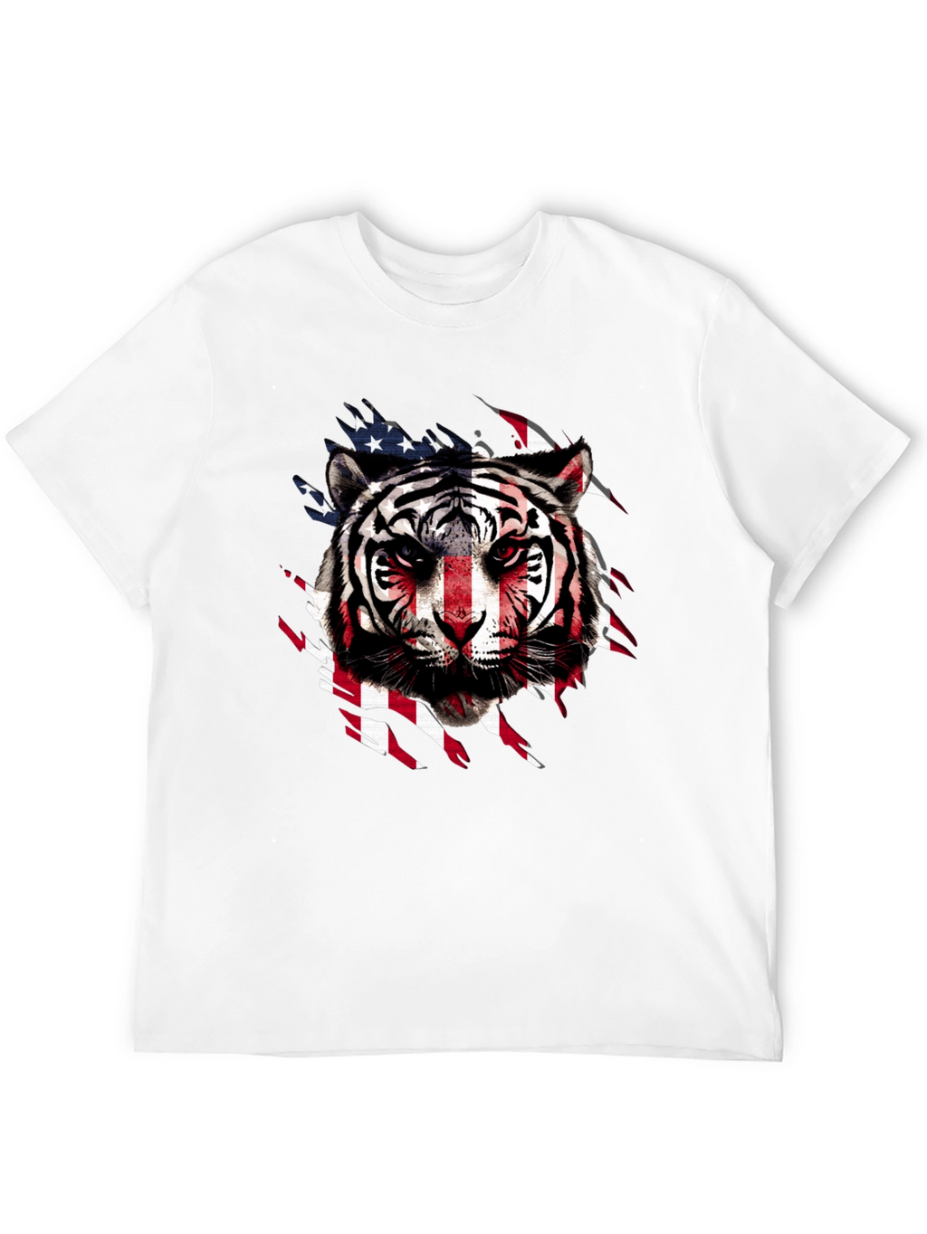American Flag Tiger Graphic T-Shirt