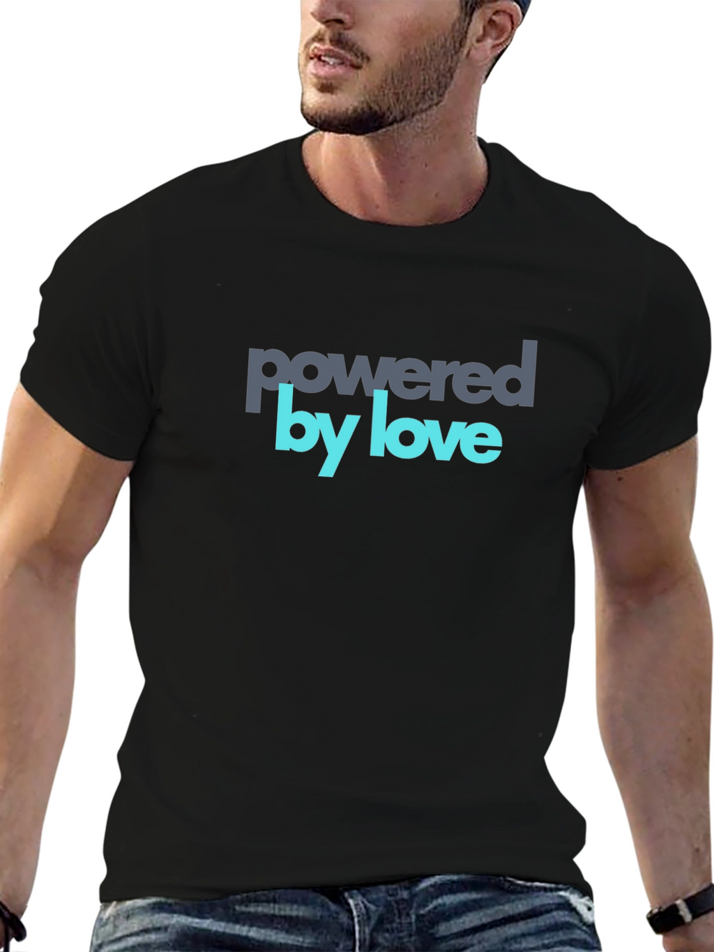 Powered by Love Graphic Tee - Soft Cotton Blend