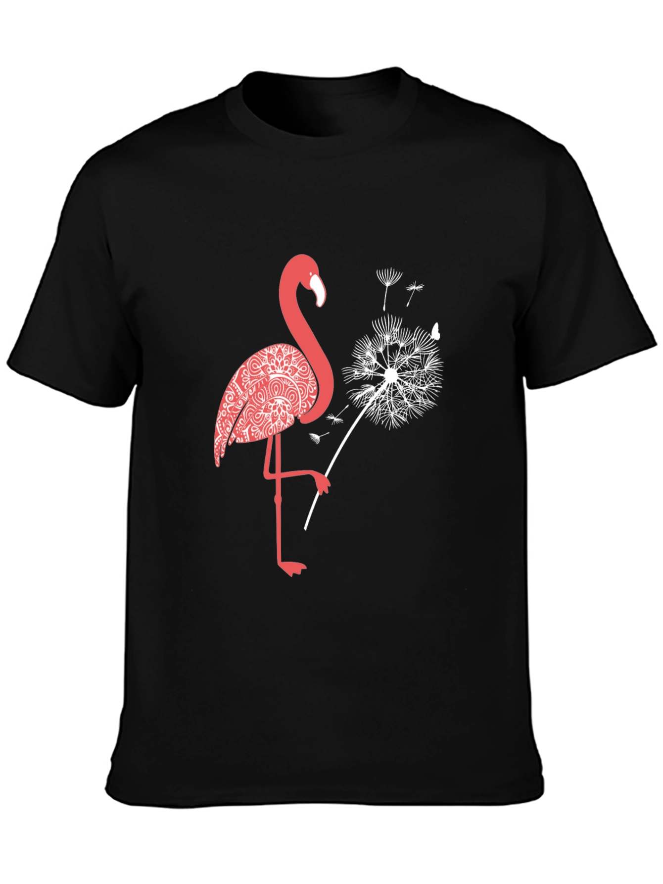 Flamingo Dandelion Graphic Tee - Stylish Comfort