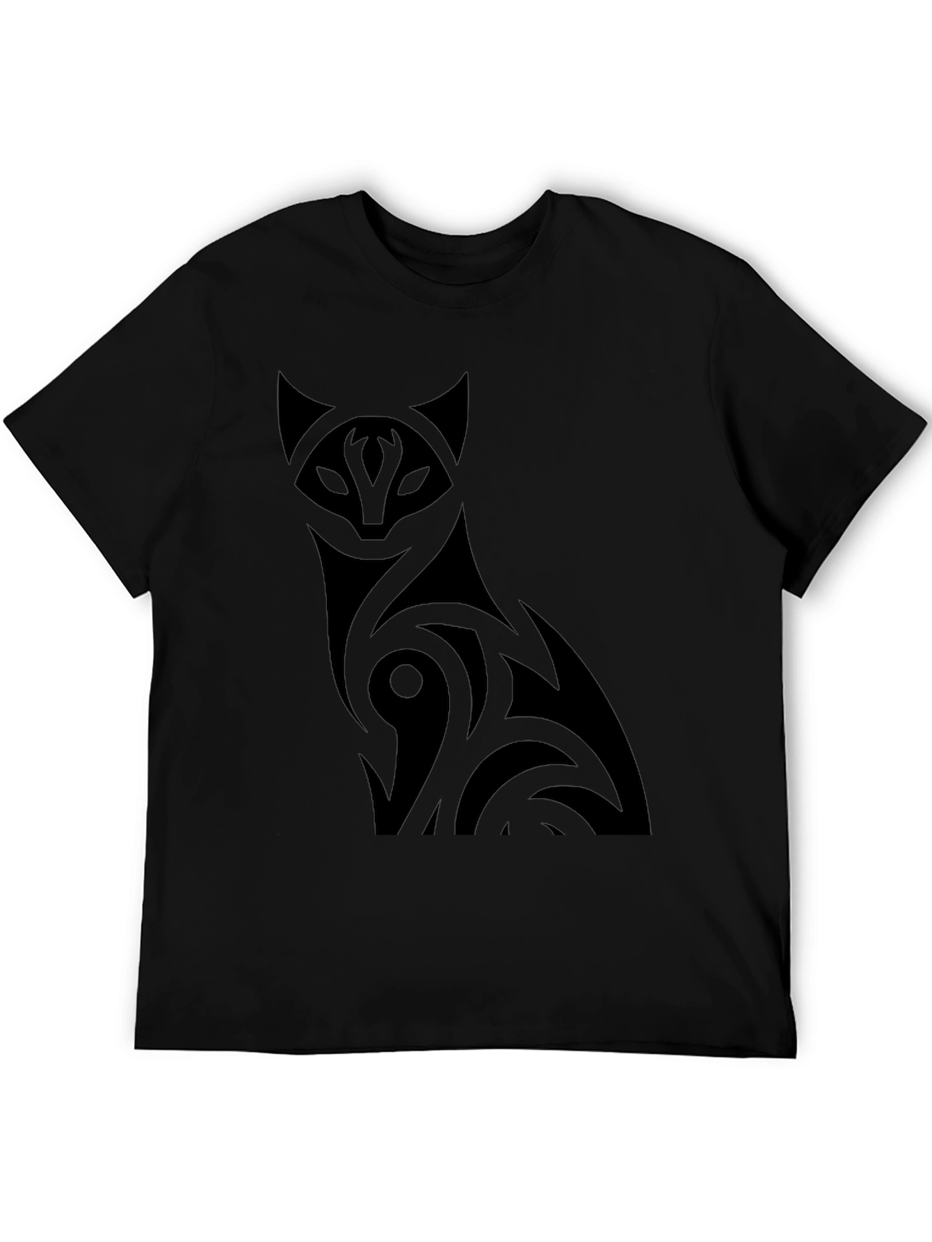 Black Cat Graphic Tee - Mens Crew Neck T-Shirt