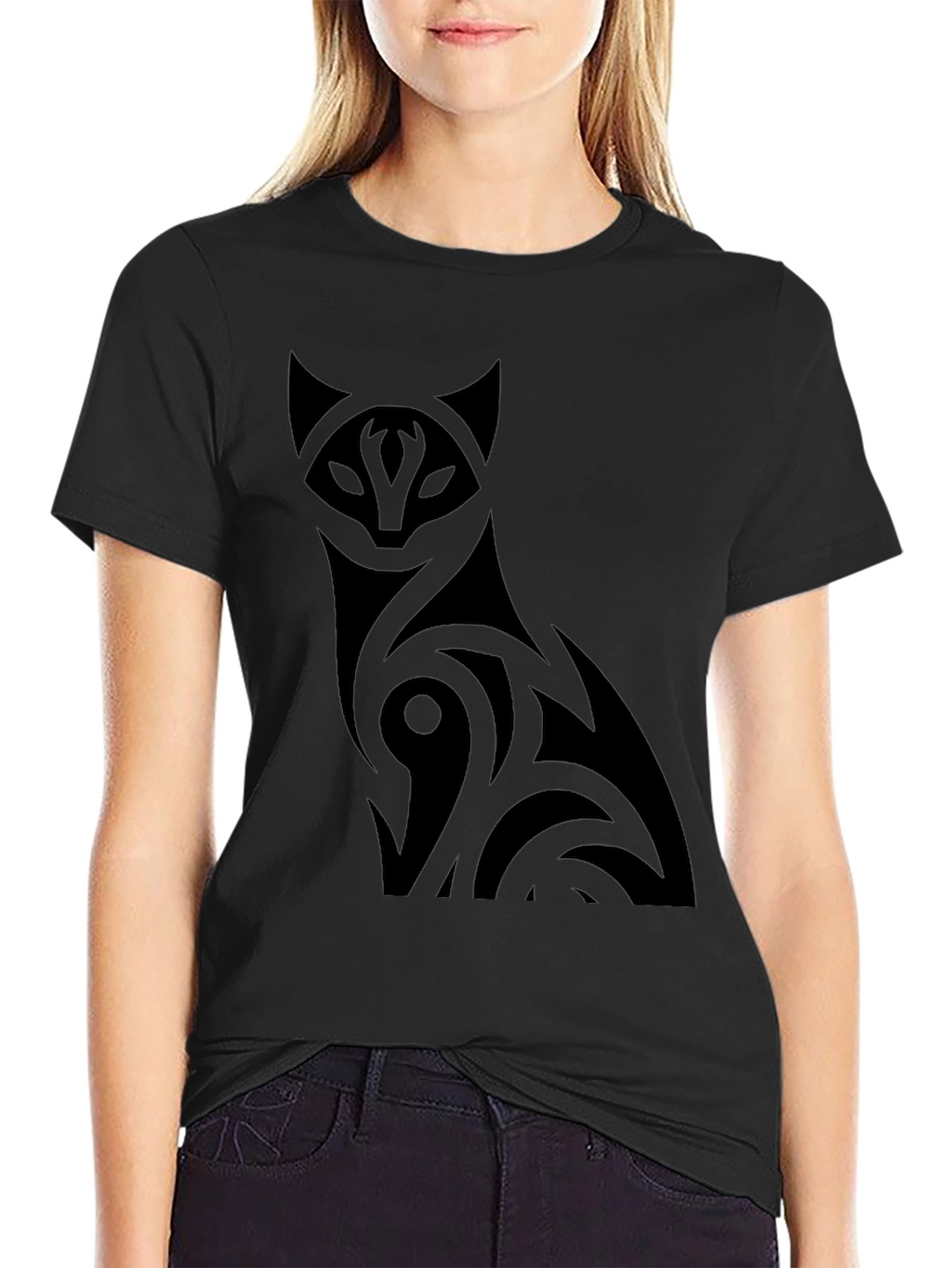 Black Cat Graphic Tee - Mens Crew Neck T-Shirt