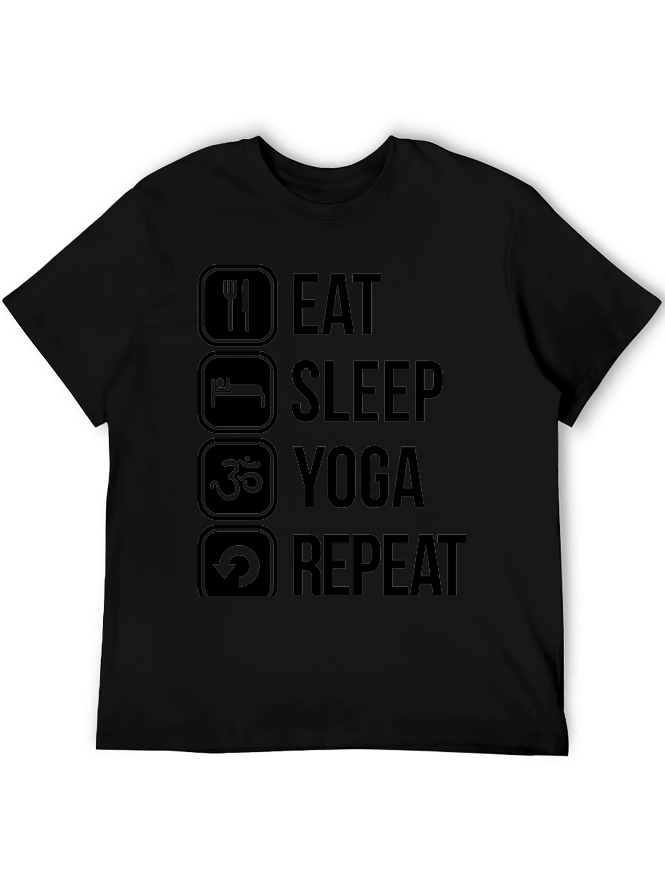 Eat Sleep Yoga Repeat Graphic T-Shirt