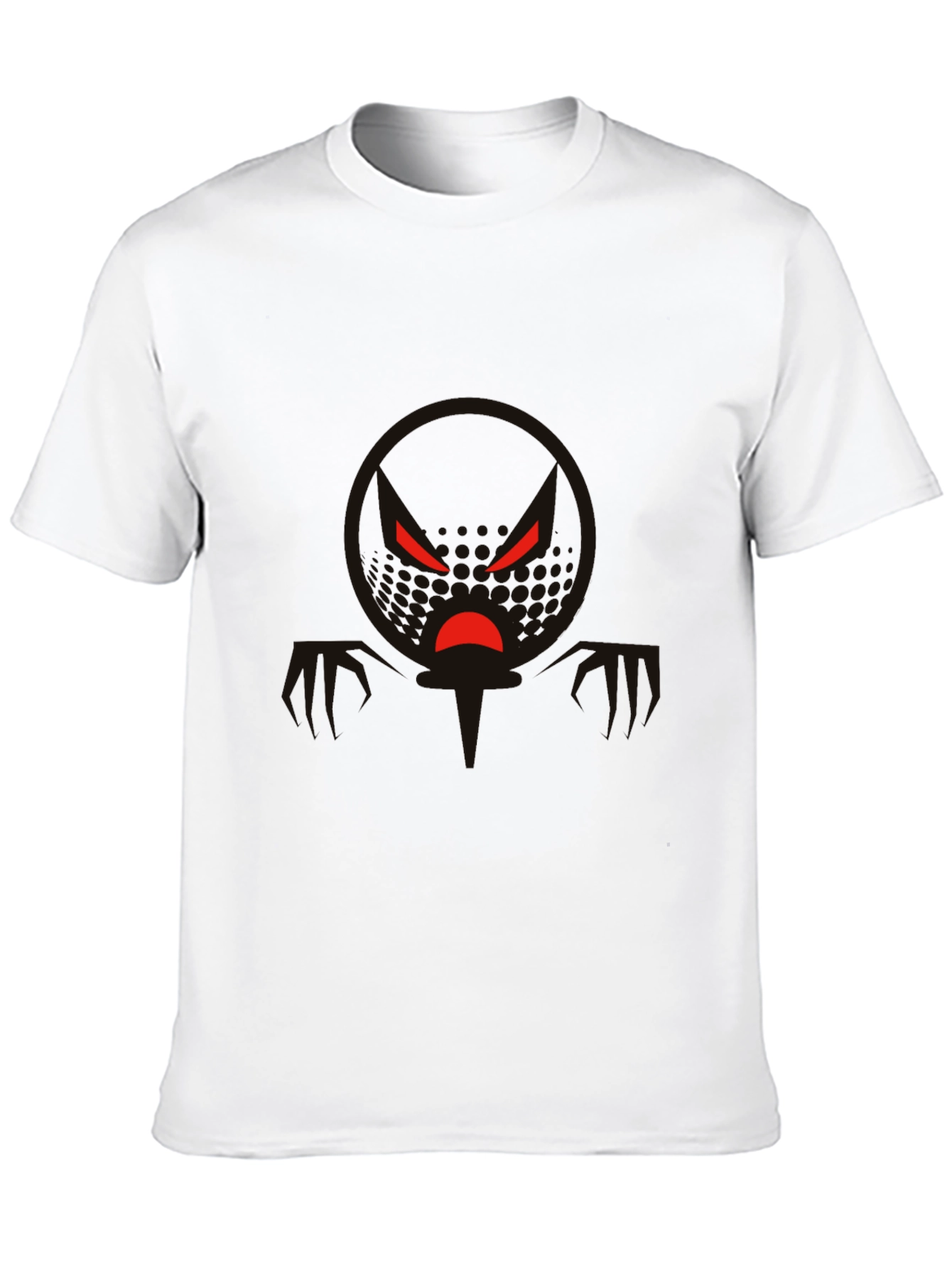 Mens Black Graphic Tee - Angry Face Design