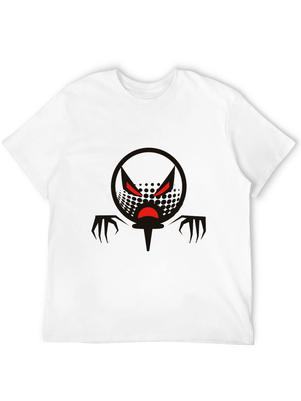 Mens Black Graphic Tee - Angry Face Design