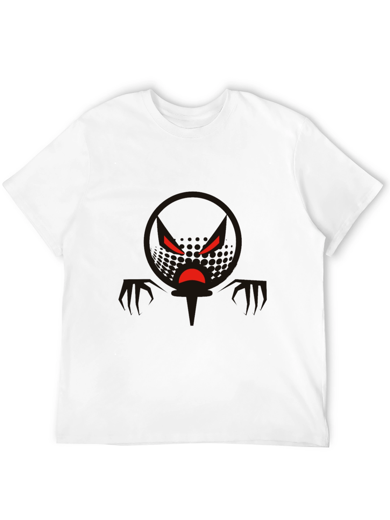 Mens Black Graphic Tee - Angry Face Design