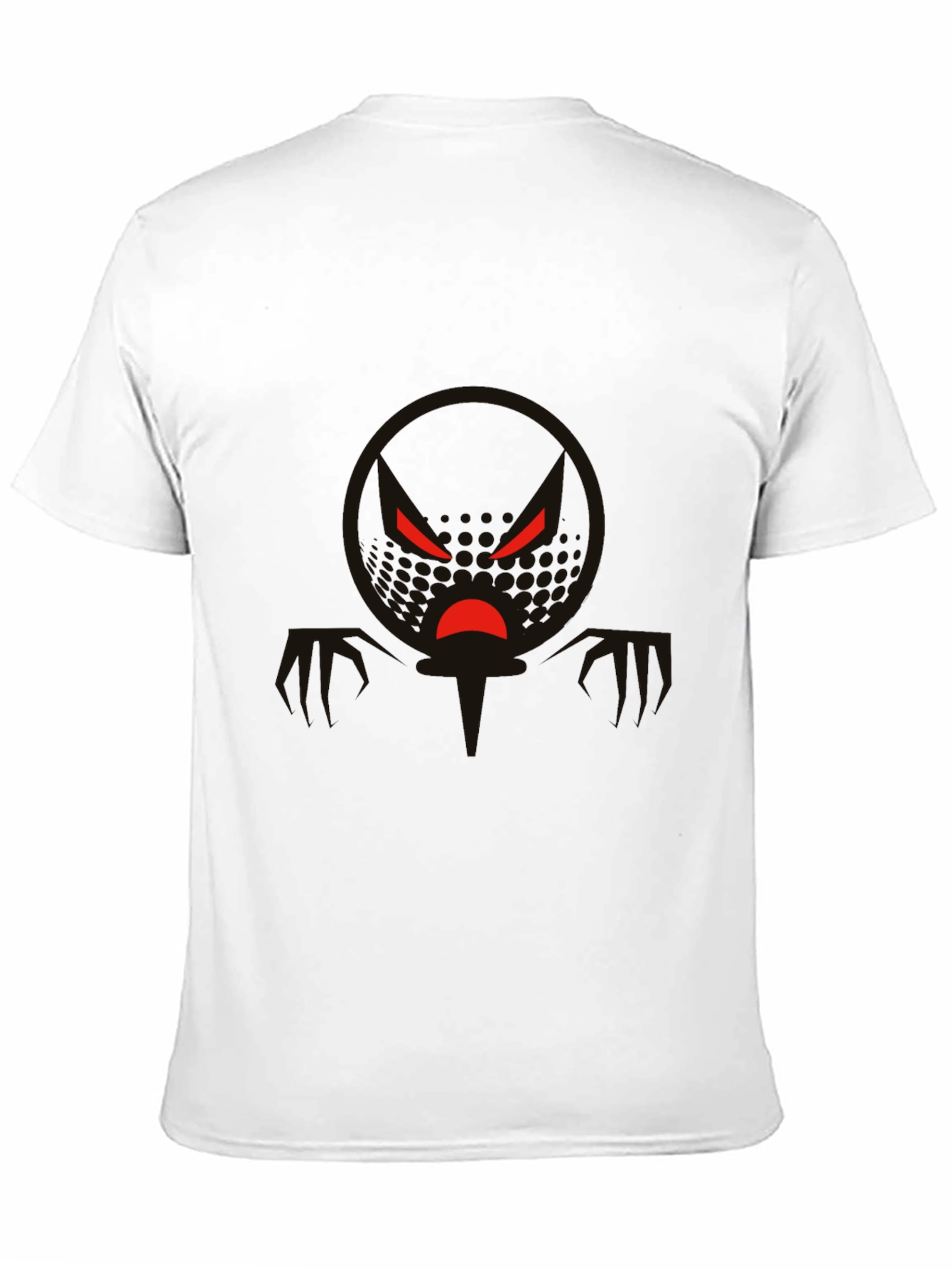 Mens Black Graphic Tee - Angry Face Design