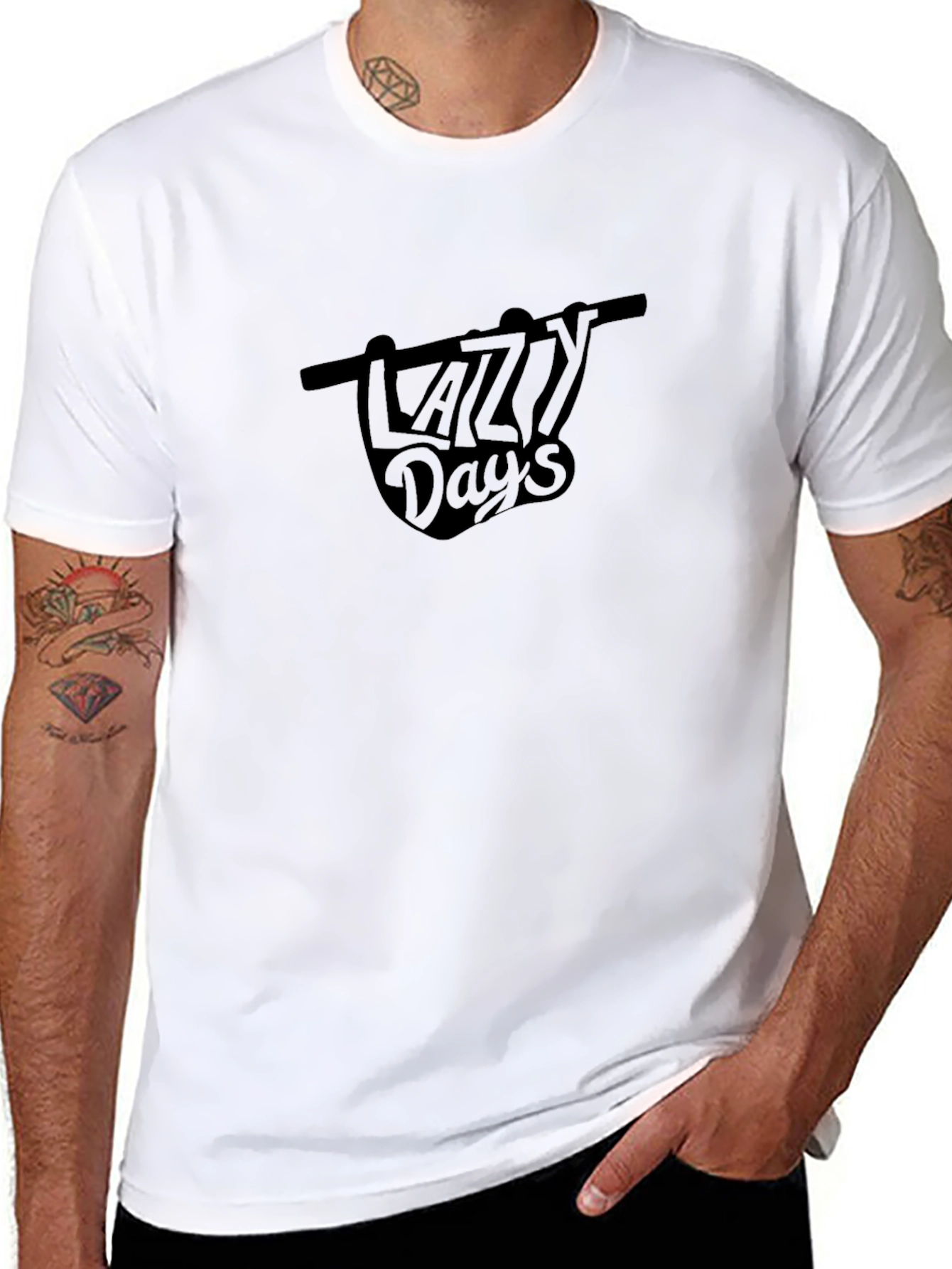 Lazy Days Black Graphic Tee Shirt