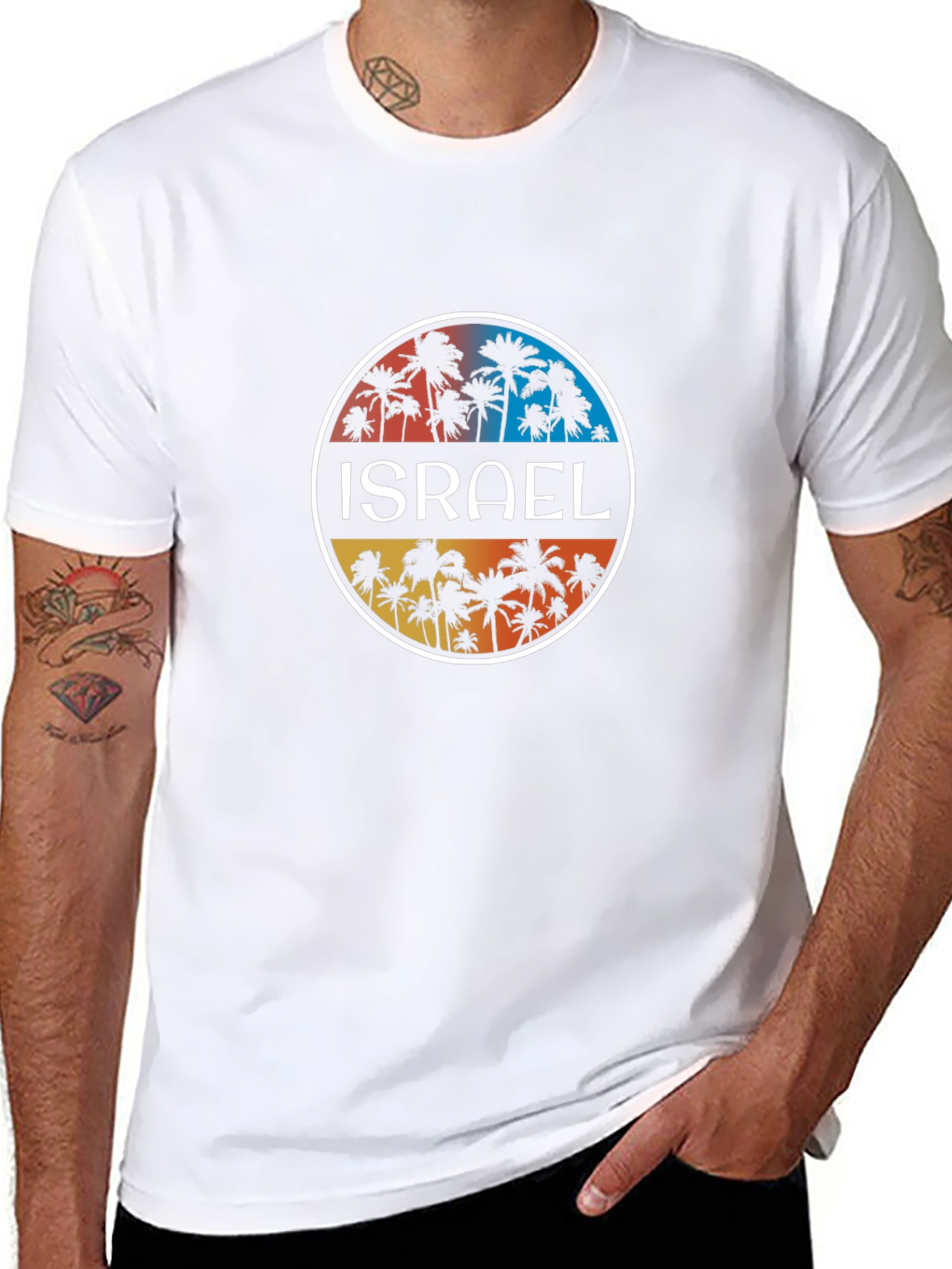 Israel Palm Tree T-Shirt - Tropical Beach Vacation Tee