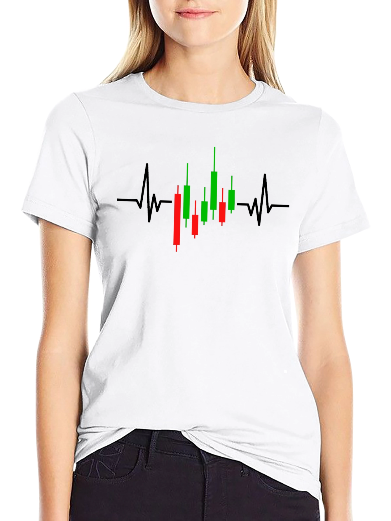 Traders Heartbeat: Black T-Shirt with Stock Chart Design